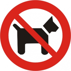 Zakaz wprowadzania psów. Naklejka II