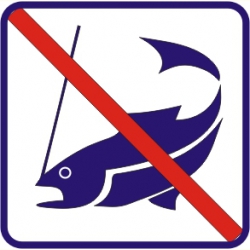 Zakaz łowienia ryb. Naklejka.
