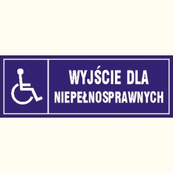 Wyjście dla niepełnosprawnych. Naklejka.