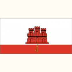 Flaga Gibraltaru. Naklejka.