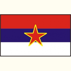 Flaga Serbii (stara). Naklejka.