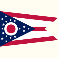 Flaga.  Ohio Naklejka. 