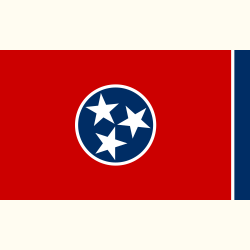 Flaga.  Tennessee. Naklejka.