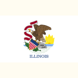 Flaga Illinois. Naklejka.