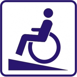 Wejście dla niepełnosprawnych - podjazd. Naklejka.