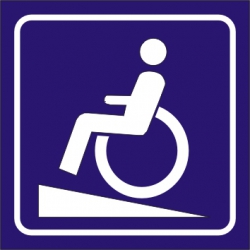 Wejście dla niepełnosprawnych - podjazd. Naklejka.