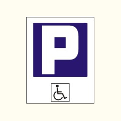 Parking dla inwalidy. Tablica informacyjna