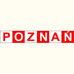 Naklejka z napisem Poznań.