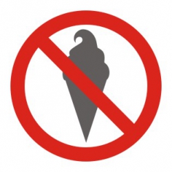 Zakaz wchodzenia z lodami 6 F. Naklejka 
