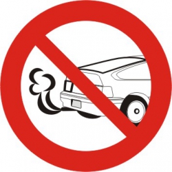 Zakaz stawiania pojazdów tyłem do budynku Naklejka.