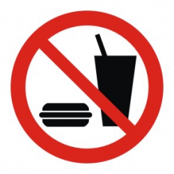 Zakaz wnoszenia jedzenia. Naklejka IV