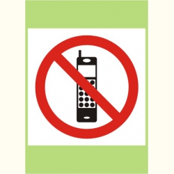 Zakaz używania telefonów komórkowych. Naklejka